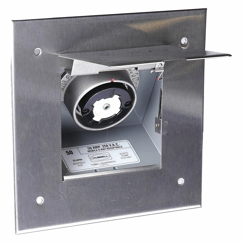 HUBBELL WIRING DEVICE-KELLEMS HBL25505 Receptacle, 50A 250V 2-P 3-W Grounding, Screw Terminal, Ss | AF7LEZ 21VK95