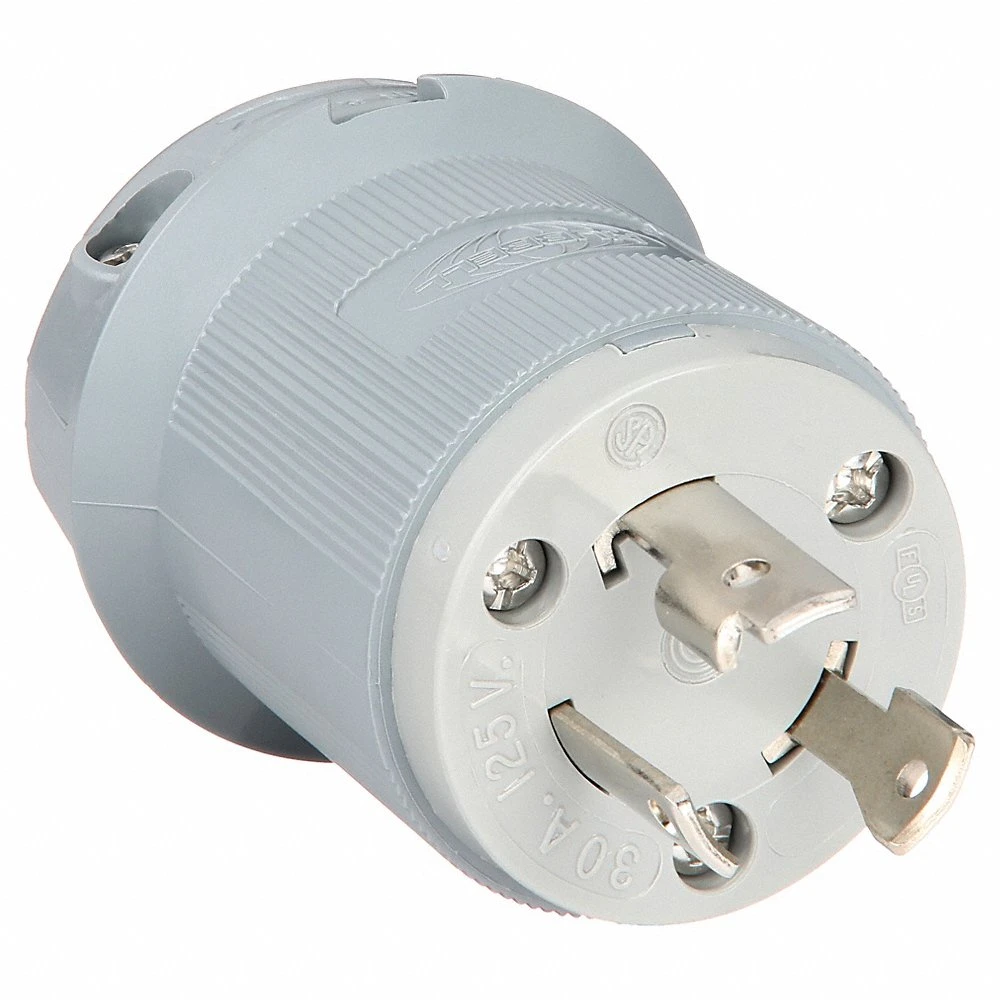 HUBBELL WIRING DEVICE-KELLEMS HBL2611F Male Plug, 30A, 125V, 2-Pole, 3-Wire Grounding | AC8QKJ 3D612
