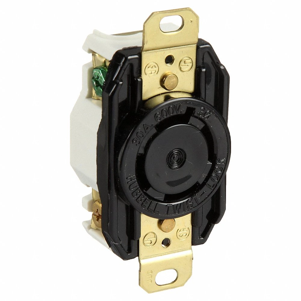 HUBBELL WIRING DEVICE-KELLEMS HBL2740 Flush Receptacle, 30A, 3-Phase, Delta, 600VAC, 3-Pole, 4-Wire Grounding | AC8PXV 3D095