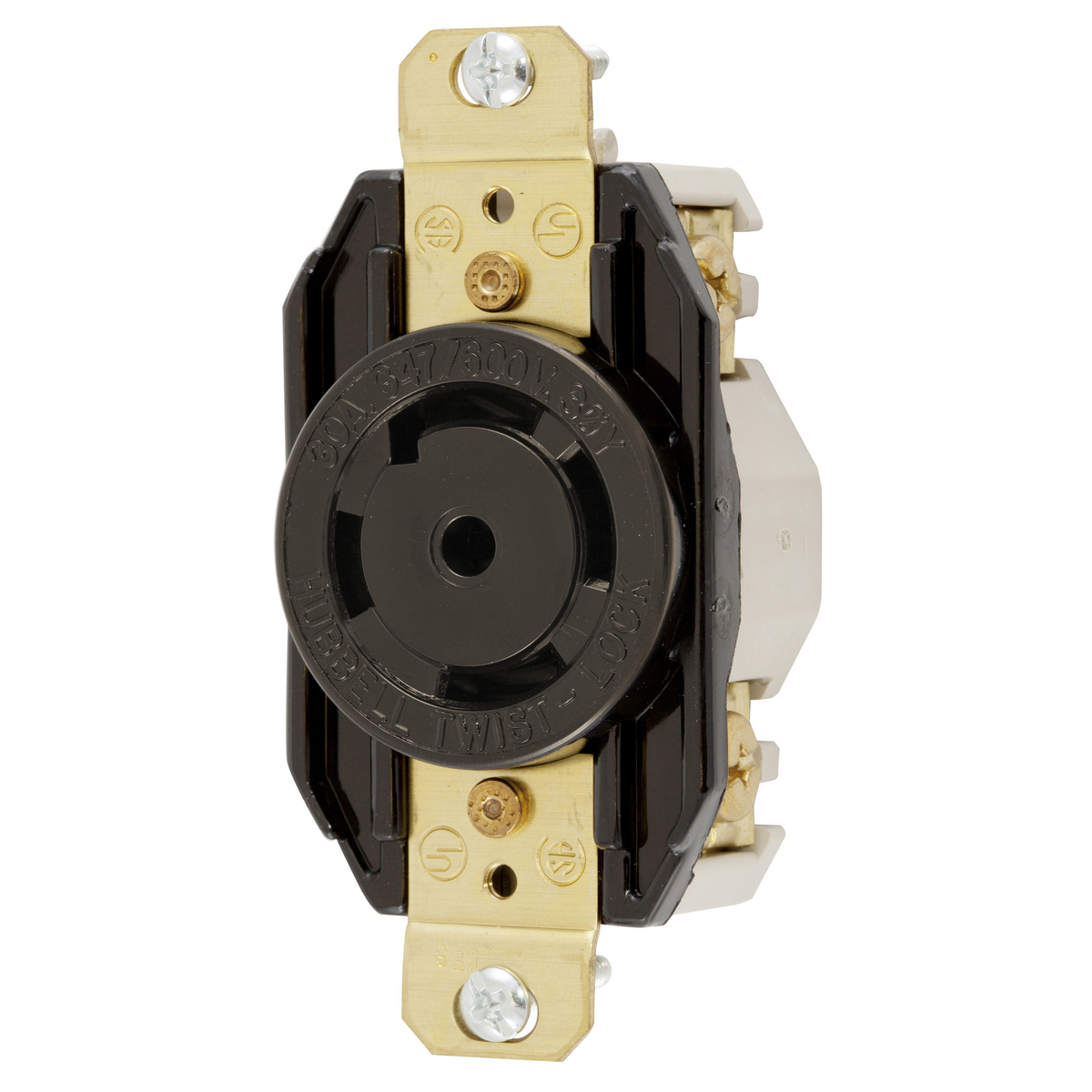 Flush Receptacle, 30A, 3-Phase, Wye 347/600VAC, 4-Pole, 5-Wire Grounding