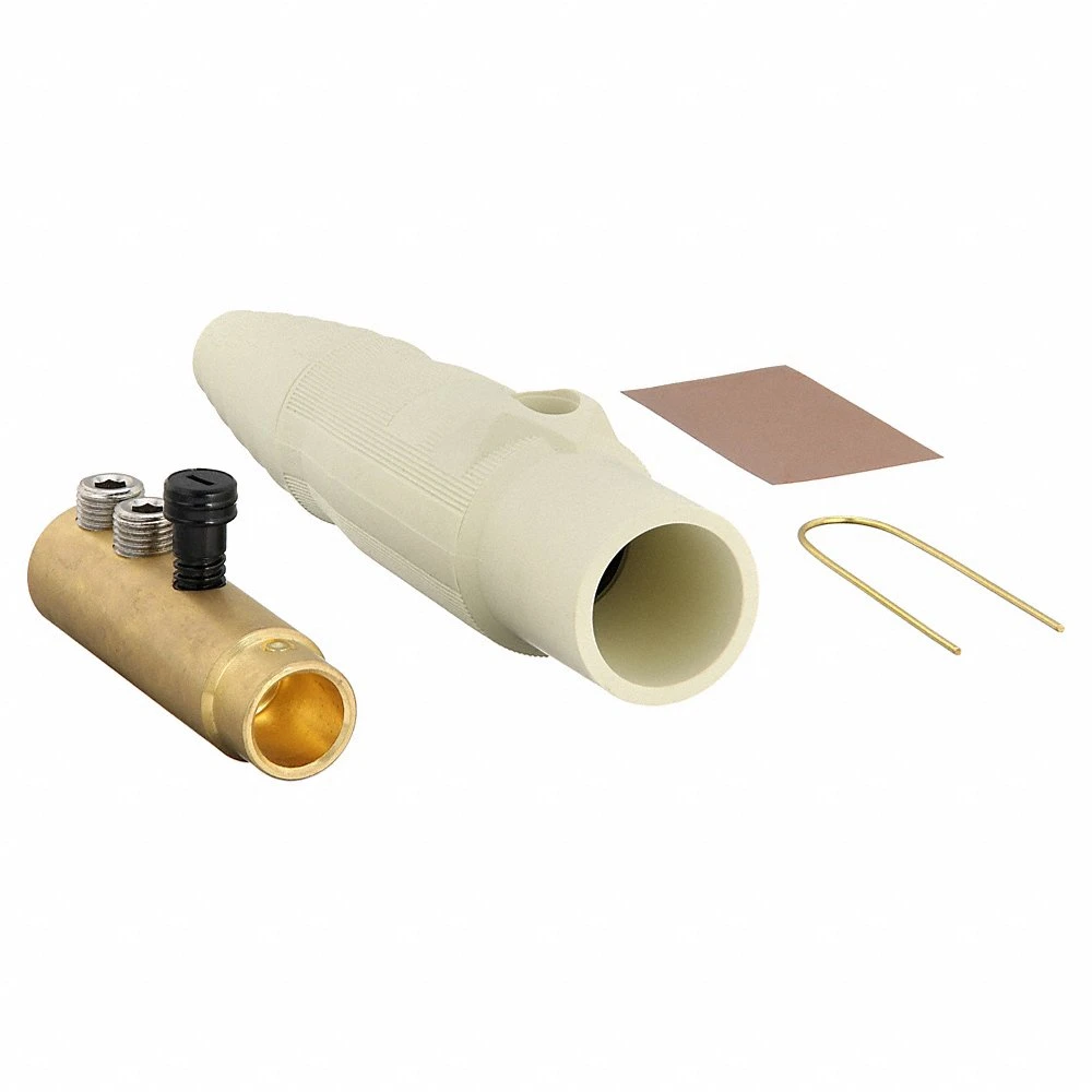 HUBBELL WIRING DEVICE-KELLEMS HBL300MW Male Plug, Single Conductor, 300 A, White | AC3WZM 2XB34