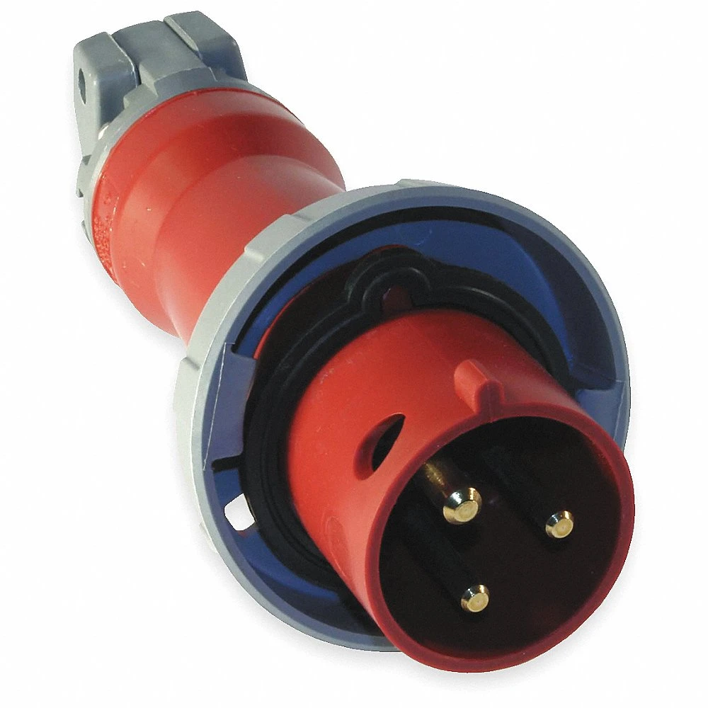 HUBBELL WIRING DEVICE-KELLEMS HBL320P7W Iec Pin And Sleeve Plug, Male, 20 A, 480 VAC, 2 Pole, Red | AB3TNP 1VCJ9