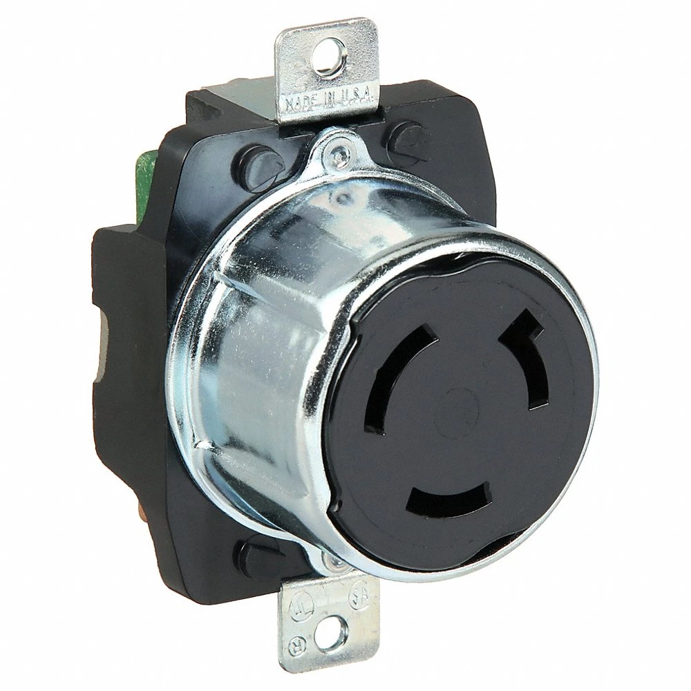HUBBELL WIRING DEVICE-KELLEMS HBL3771 Receptacle, 50A, 250VDC/600VAC, 2-Pole, 3-Wire Grounding | AC8PZE 3D128