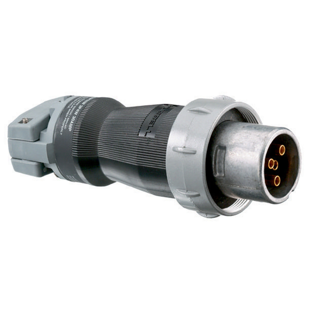 HUBBELL WIRING DEVICE-KELLEMS HBL430PS1W Pin And Sleeve Plug, Male, 30 A, 600 VAC, 3 Pole | AE4ARB 5HJ22