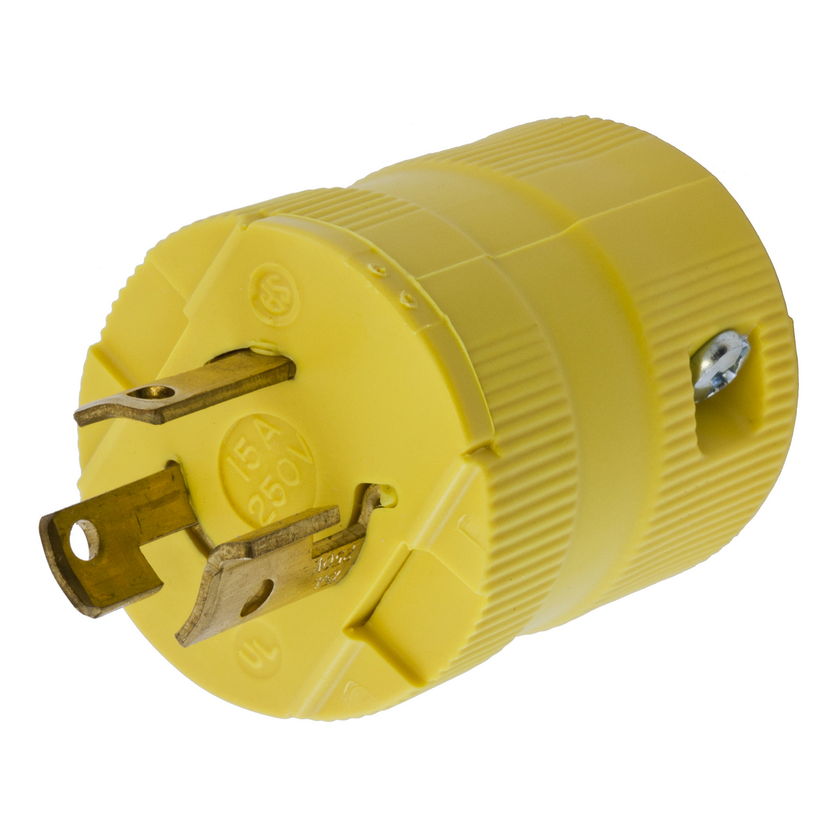 HUBBELL WIRING DEVICE-KELLEMS HBL4573VY Male Plug, 15A, 250V, 2-Pole, 3-Wire Grounding | CE6TEG