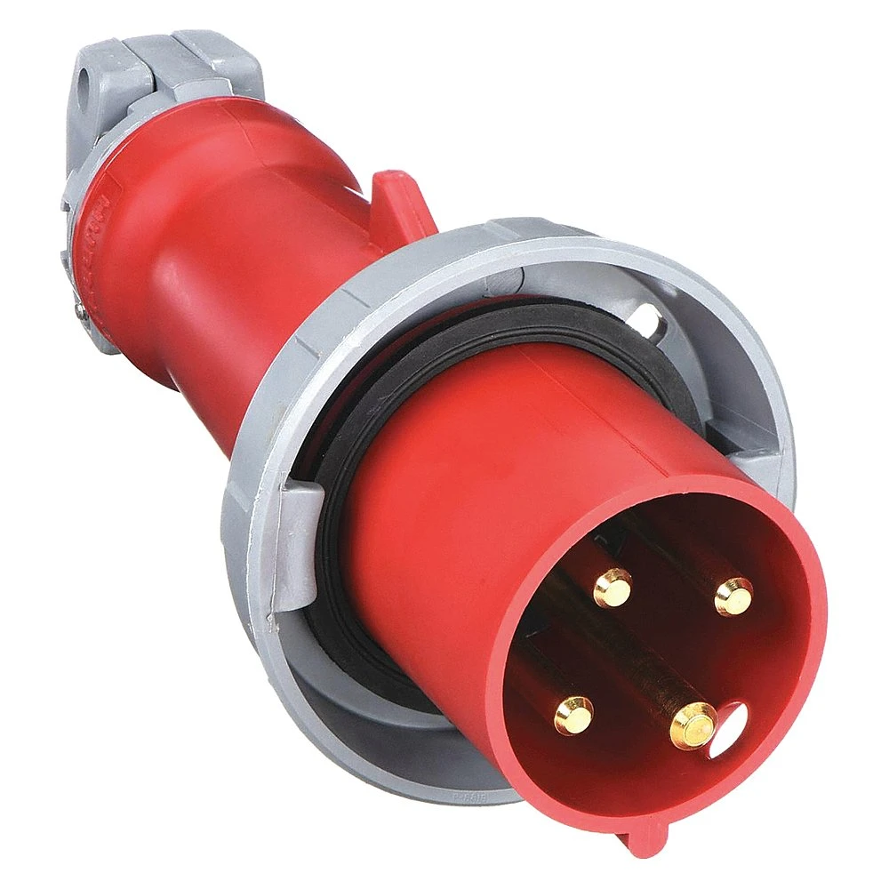 Iec Pin And Sleeve Plug, Male, 60A, 480 VAC, Red