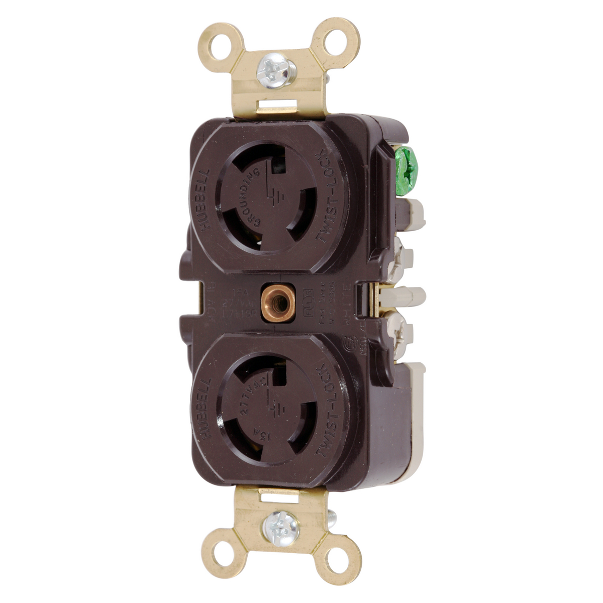 HUBBELL WIRING DEVICE-KELLEMS HBL4750 Duplex Flush Receptacle, 15A, 277VAC, 2-Pole, 3-Wire Grounding | AE7LHE 5Z899
