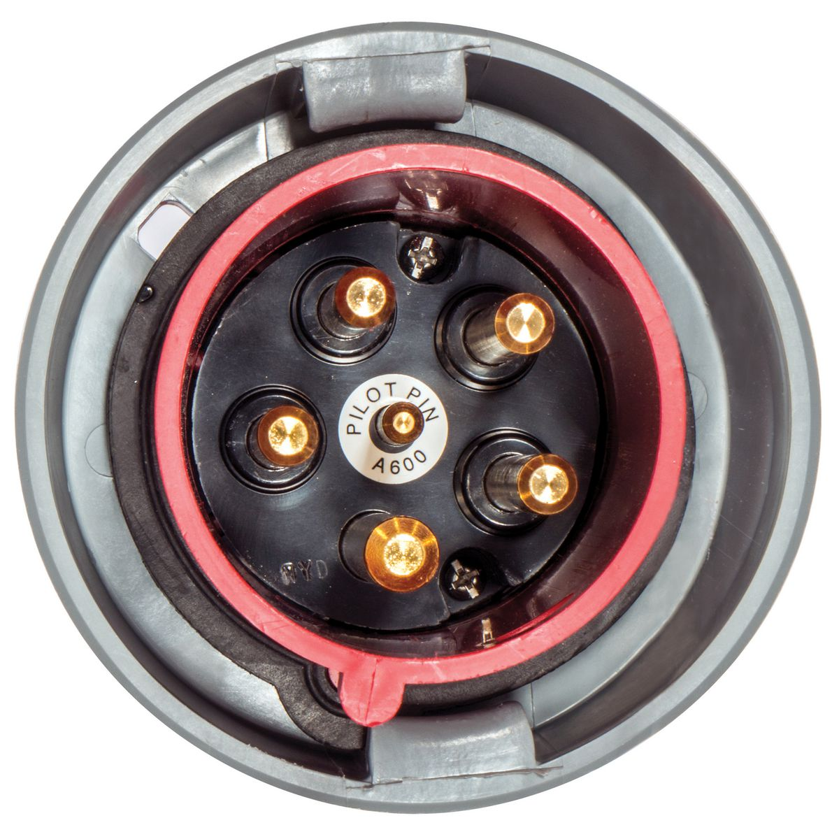 HUBBELL WIRING DEVICE-KELLEMS HBL5125B6W Iec Pin And Sleeve Inlet, Male, 125 A, 380 - 415 V, 4 Pole, Red | AB3TQB 1VCP7