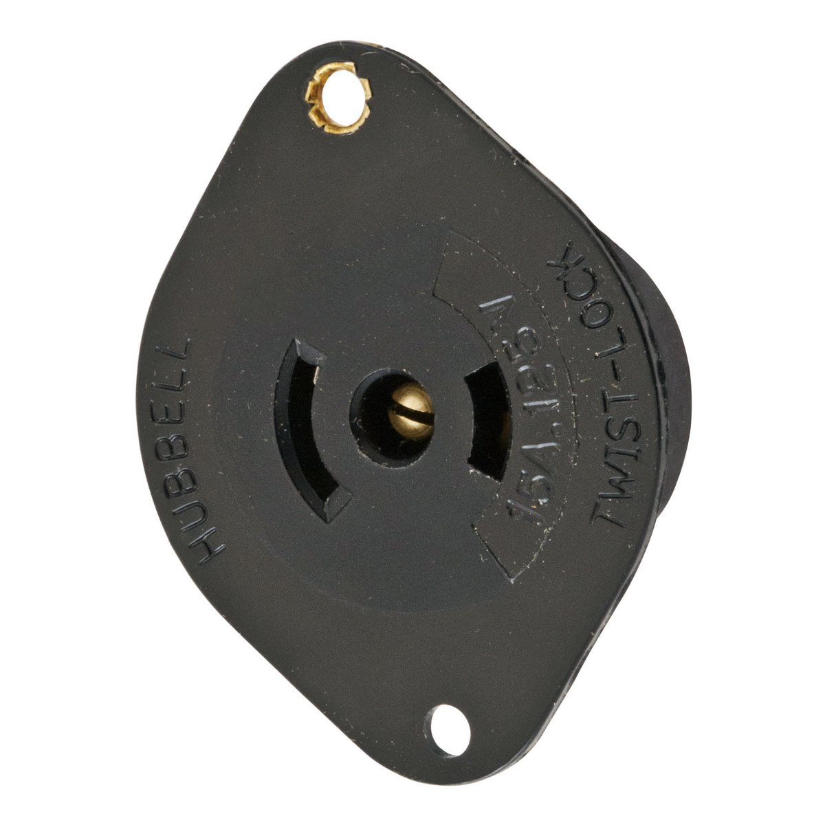 HUBBELL WIRING DEVICE-KELLEMS HBL7596N Flanged Receptacle, 15A, 125VAC, 2-Pole, 3-Wire Grounding | AC8QEG 3D271