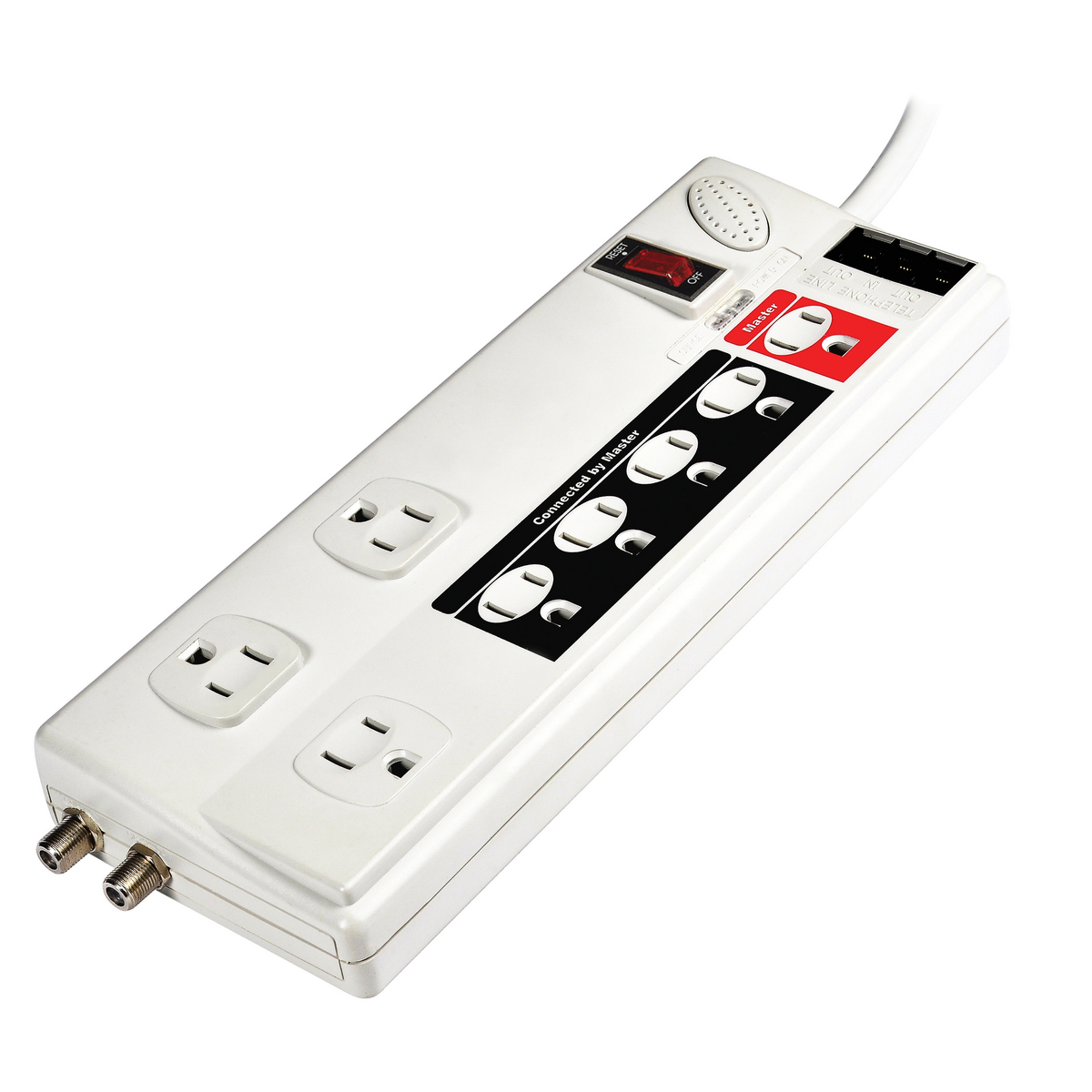 HUBBELL WIRING DEVICE-KELLEMS HBL8ESPS1050C Power Outlet Strip, 15A, 125V, 8 Oulet With Catv, 150 Joules, 6 Feet Cord | CE6RDL