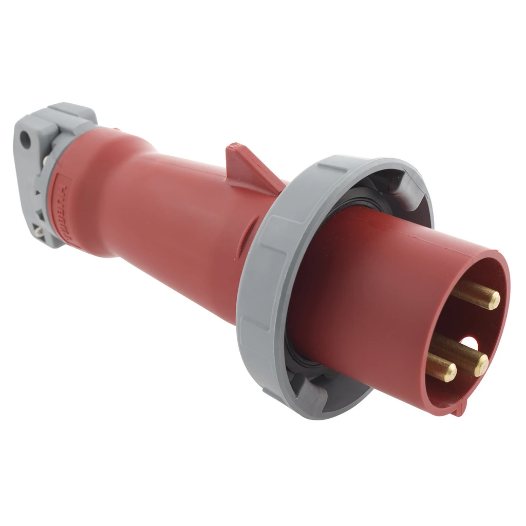 HUBBELL WIRING DEVICE-KELLEMS HBLS360P7W Iec Pin And Sleeve Plug, 60 A, 480 VAC, 2 Pole | BD3YWF