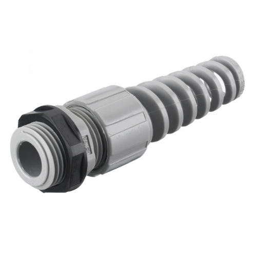 HUBBELL WIRING DEVICE-KELLEMS HJ1014G Liquid Tight Connector 3/8in Spiral Gray | AE3FJG 5D548