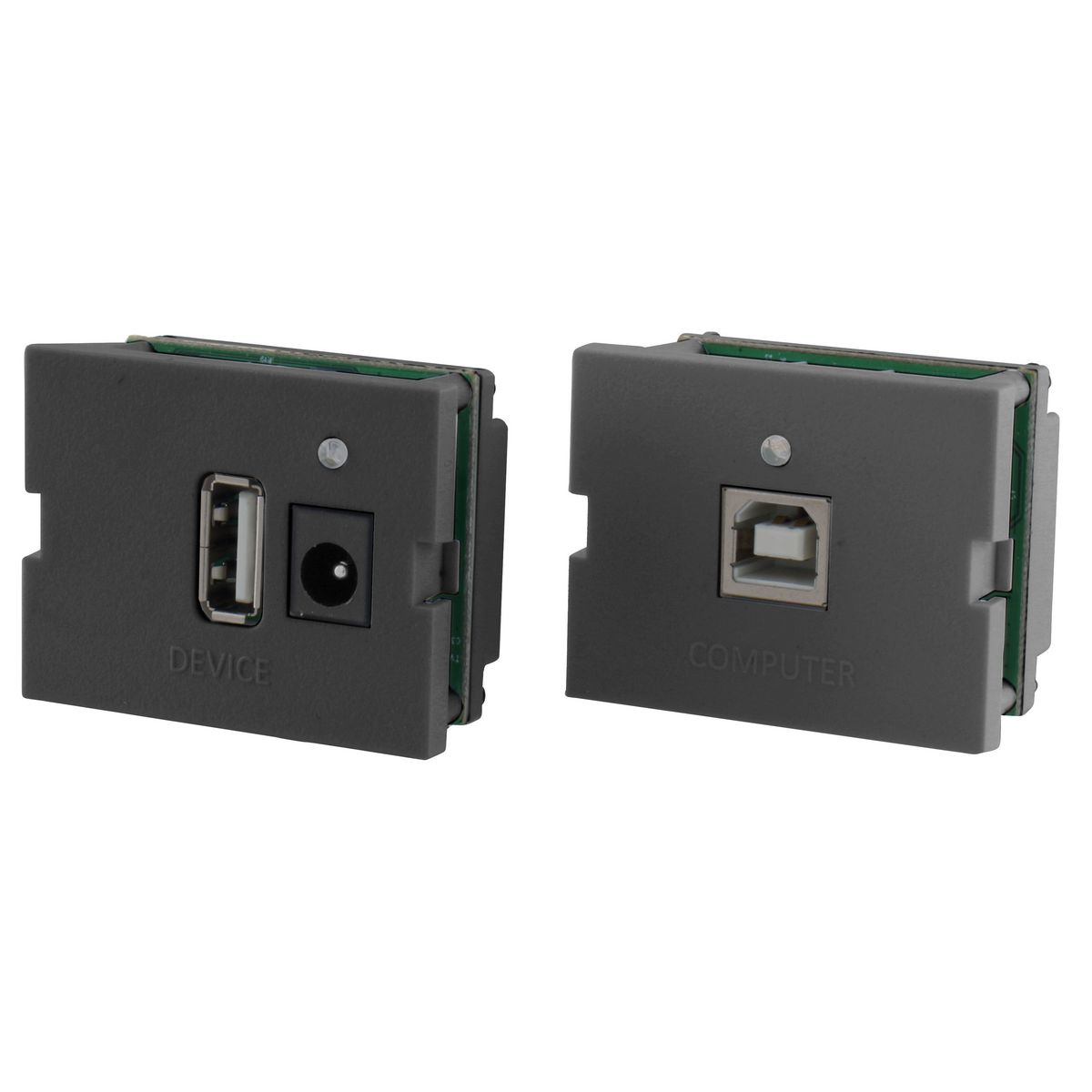 HUBBELL WIRING DEVICE-KELLEMS IMU11015BK Usb Connector, 2.0 Tr/Tx Kit, 110 Terminal, 1.5-Unit, Black | CE6NKW