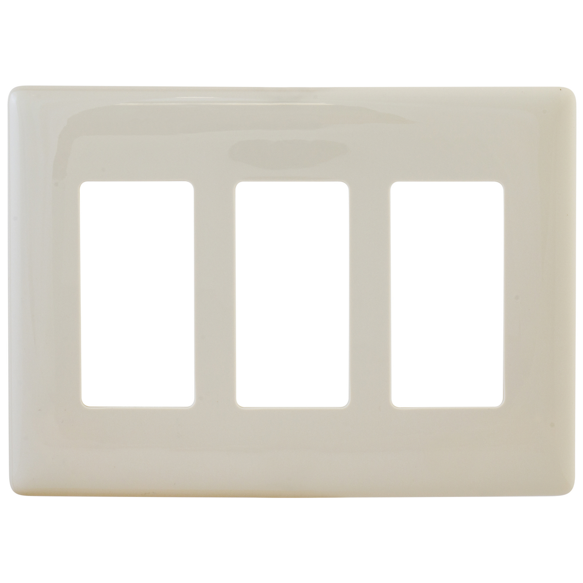 HUBBELL WIRING DEVICE-KELLEMS NPS263LA Wallplate, 3-Gang, Decorator Opening, Snap-On, Light Almond | BD3ZEB