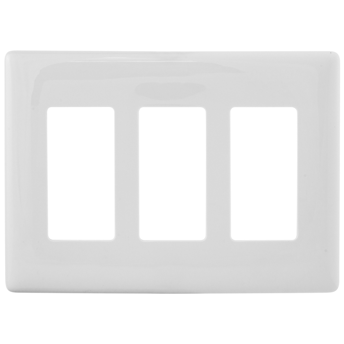 HUBBELL WIRING DEVICE-KELLEMS NPS263W Wallplate, 3-Gang, Decorator Opening, Snap-On, White | BD3RET