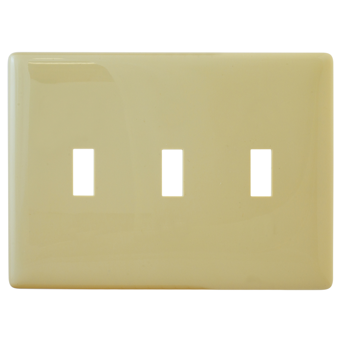 HUBBELL WIRING DEVICE-KELLEMS NPS3I Wallplate, Thermoplastic, 3-Gang, 3 Toggle Openings, Ivory | BD3YCU