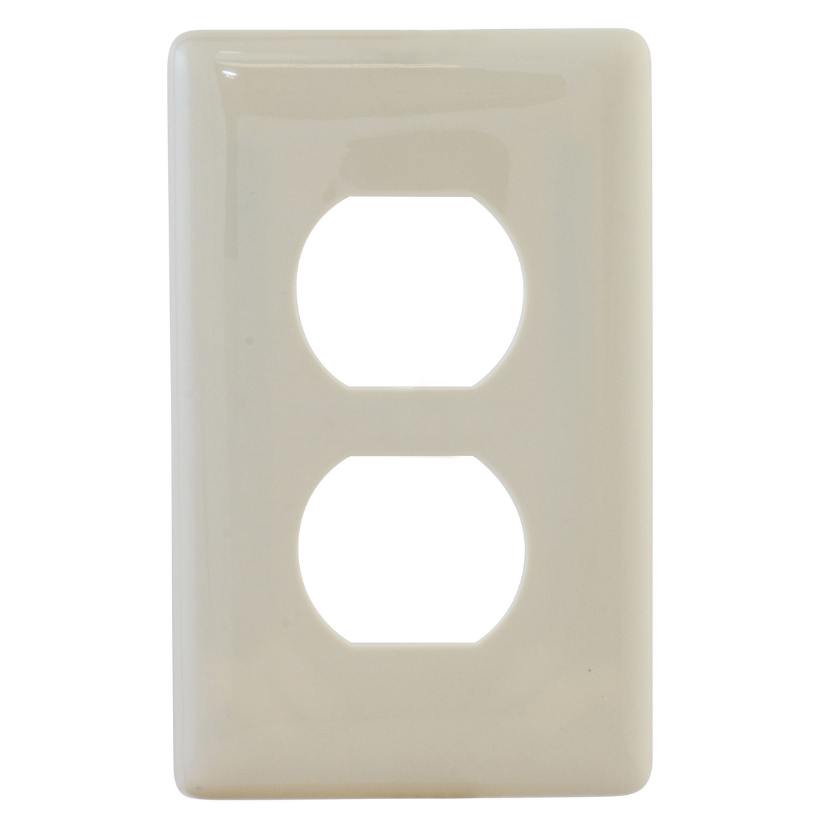 HUBBELL WIRING DEVICE-KELLEMS NPS8LA Wallplate, Thermoplastic, 1-Gang, 1 Duplex Opening, Light Almond | BD3PQK