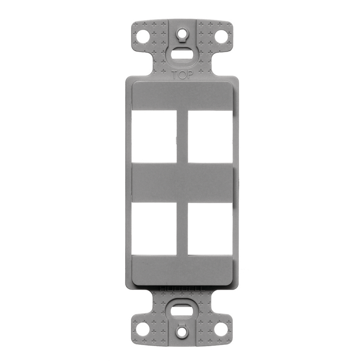 HUBBELL WIRING DEVICE-KELLEMS NS614GY Decorator Frame Plate, 4-Port, Gray | CE6PLB