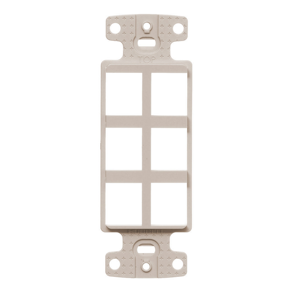 HUBBELL WIRING DEVICE-KELLEMS NS616LA Decorator Frame Plate, 6-Port, Light Almond | CE6PLJ