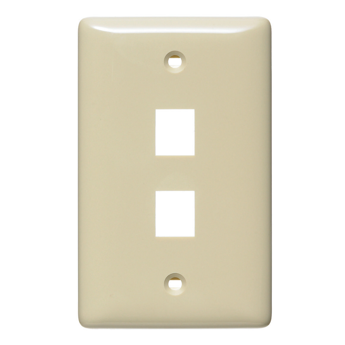 HUBBELL WIRING DEVICE-KELLEMS NSP12I Wall Plate, Without Label, 1-Gang, 2-Port, Electric Ivory | BC8PKR