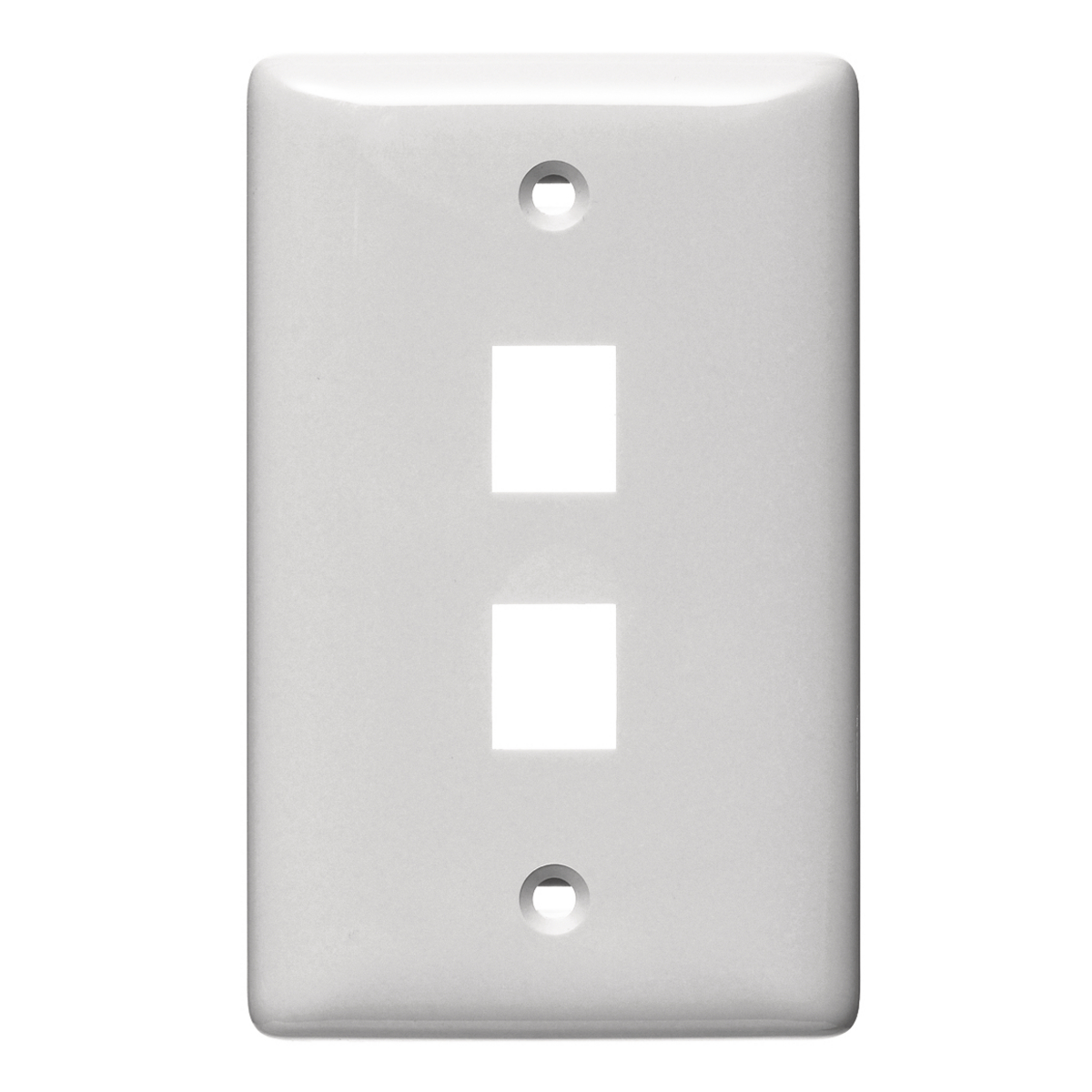 HUBBELL WIRING DEVICE-KELLEMS NSP12W Wall Plate, Without Label, 1-Gang, 2-Port, White | BC8EYM