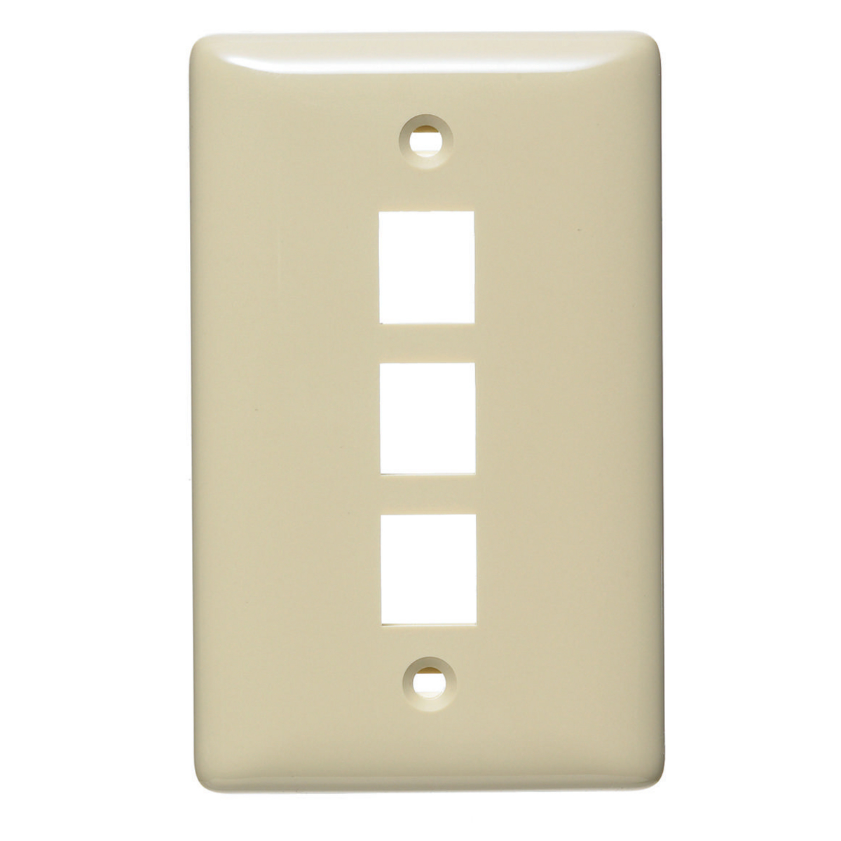 HUBBELL WIRING DEVICE-KELLEMS NSP13I Wall Plate, Without Label, 1-Gang, 3-Port, Electric Ivory | BC8ULK