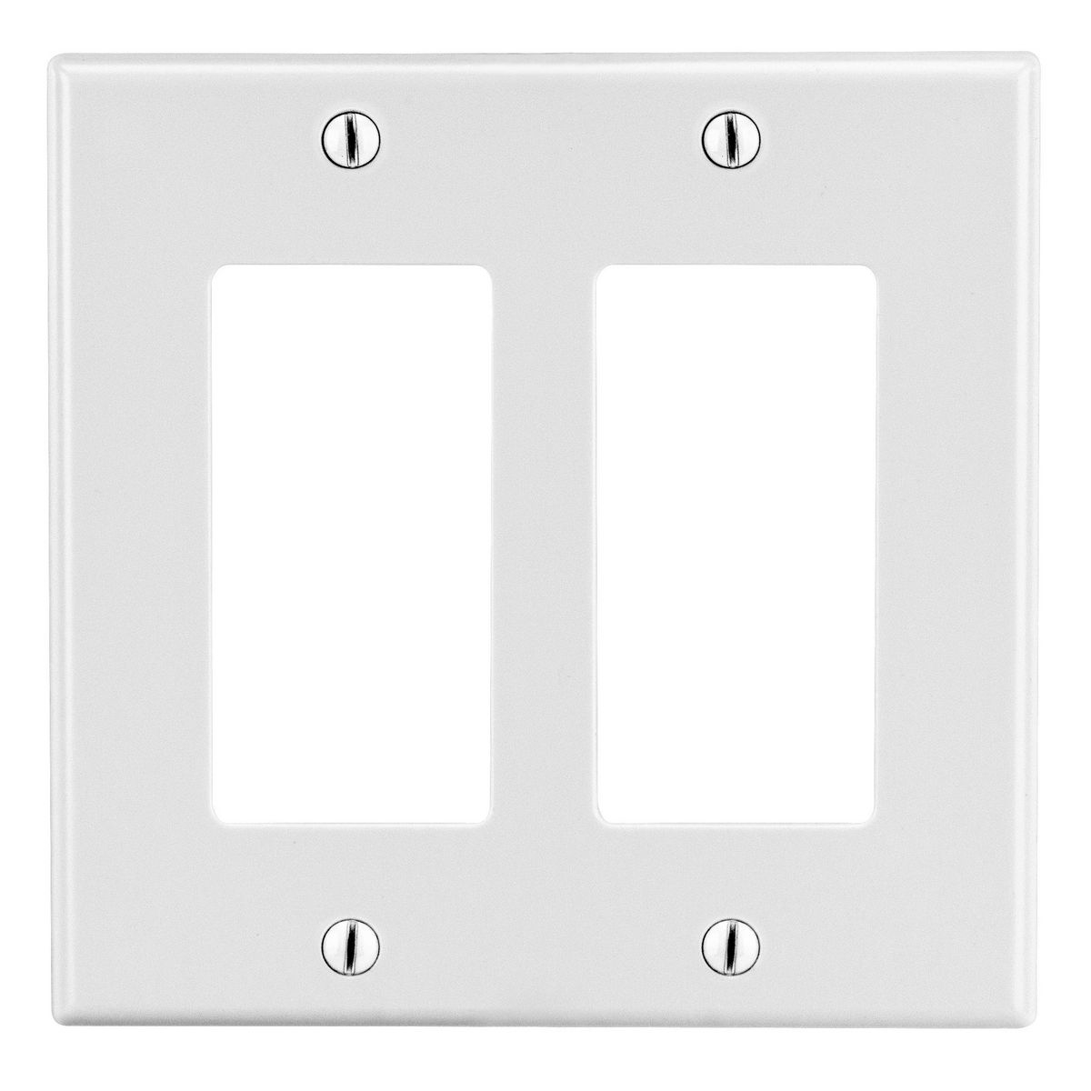 HUBBELL WIRING DEVICE-KELLEMS P262W Rocker Wall Plate, Standard, White, 2 Gangs | CH6QXH 55KT02