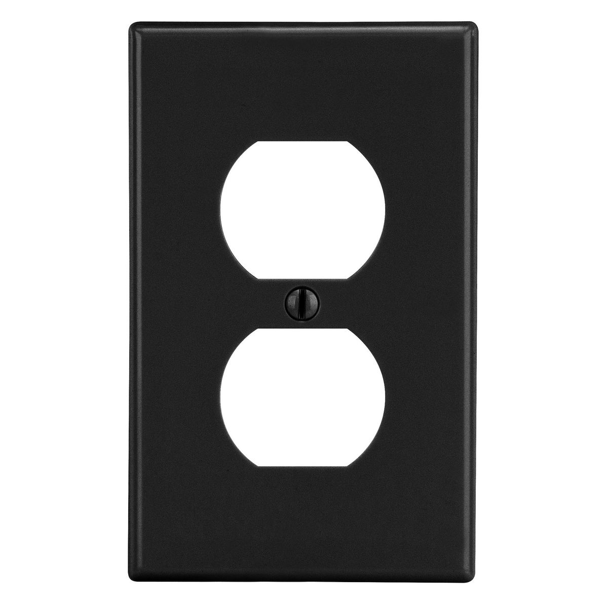 HUBBELL WIRING DEVICE-KELLEMS P8BK Duplex Receptacle Wall Plate, 1 Gang, Black, Plastic | CJ2AZQ 55KT41