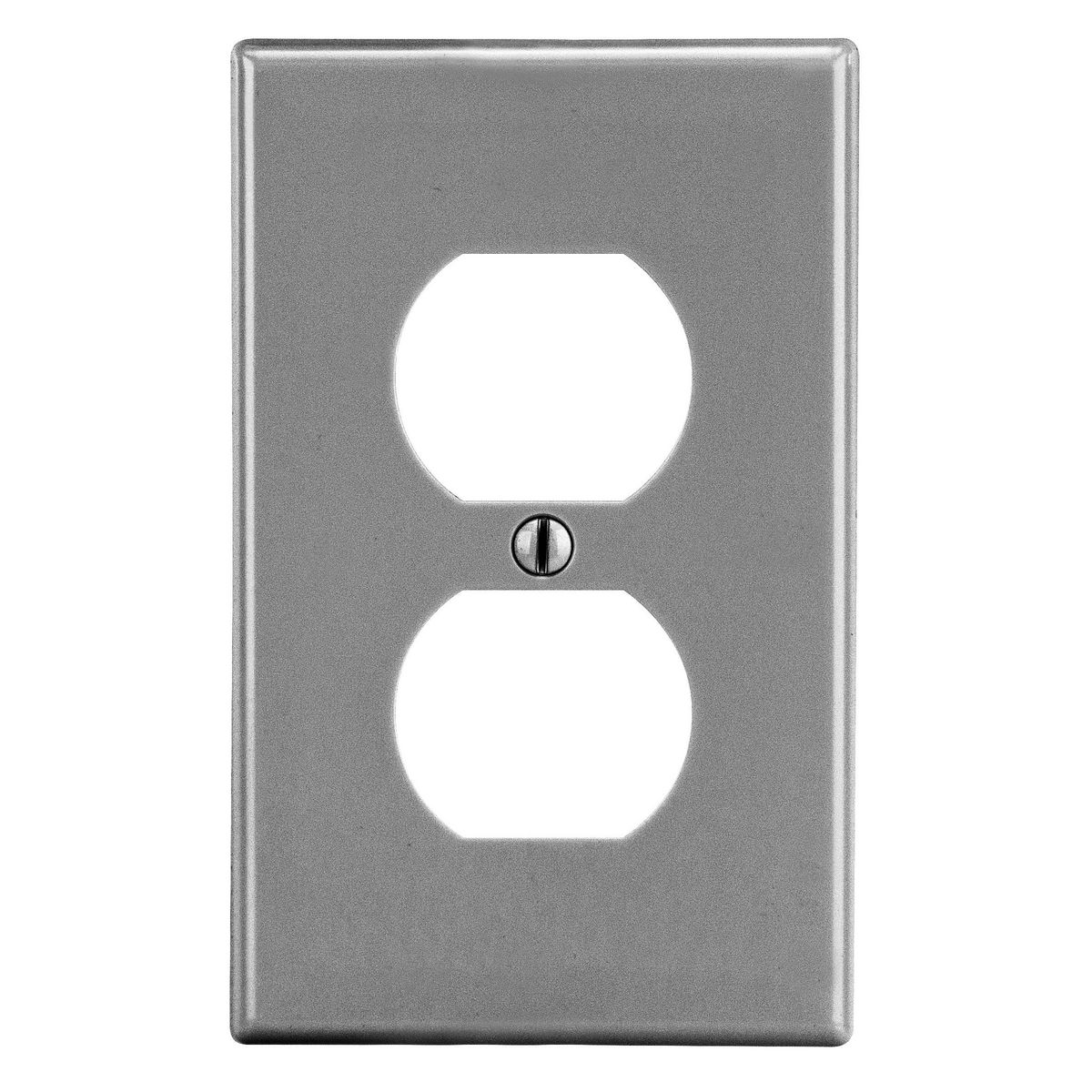 HUBBELL WIRING DEVICE-KELLEMS P8GY Duplex Receptacle Wall Plate, Gray, 1 Gang | CH6QZV 55KT42