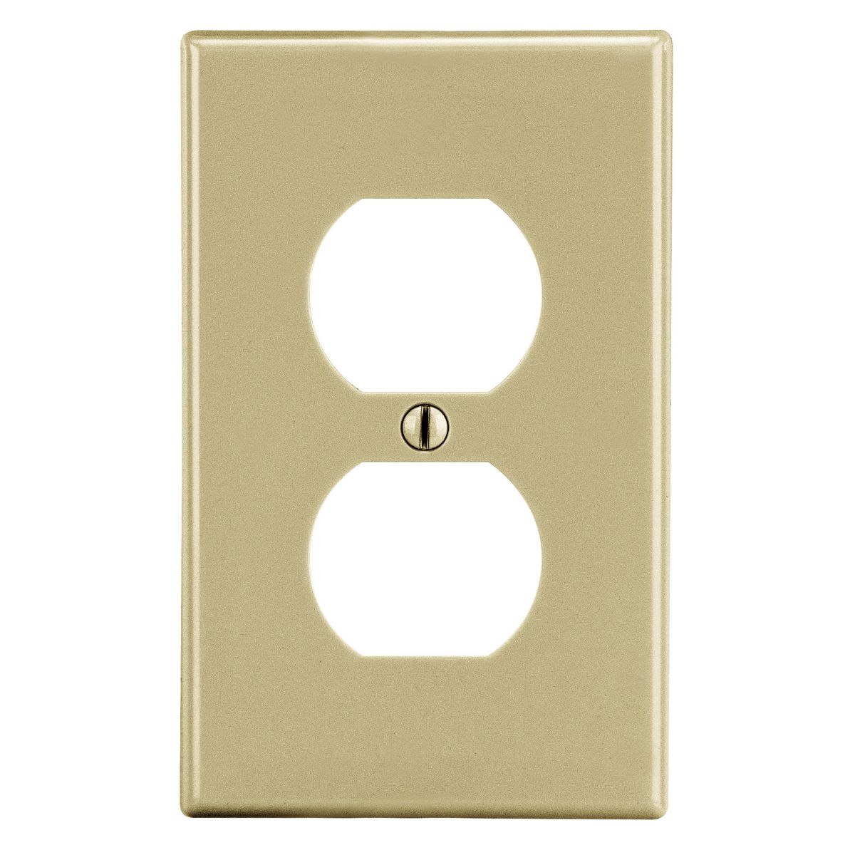 HUBBELL WIRING DEVICE-KELLEMS PJ8I Duplex Receptacle Wall Plate, Ivory, 1 Gang | CH6REB 55KT65