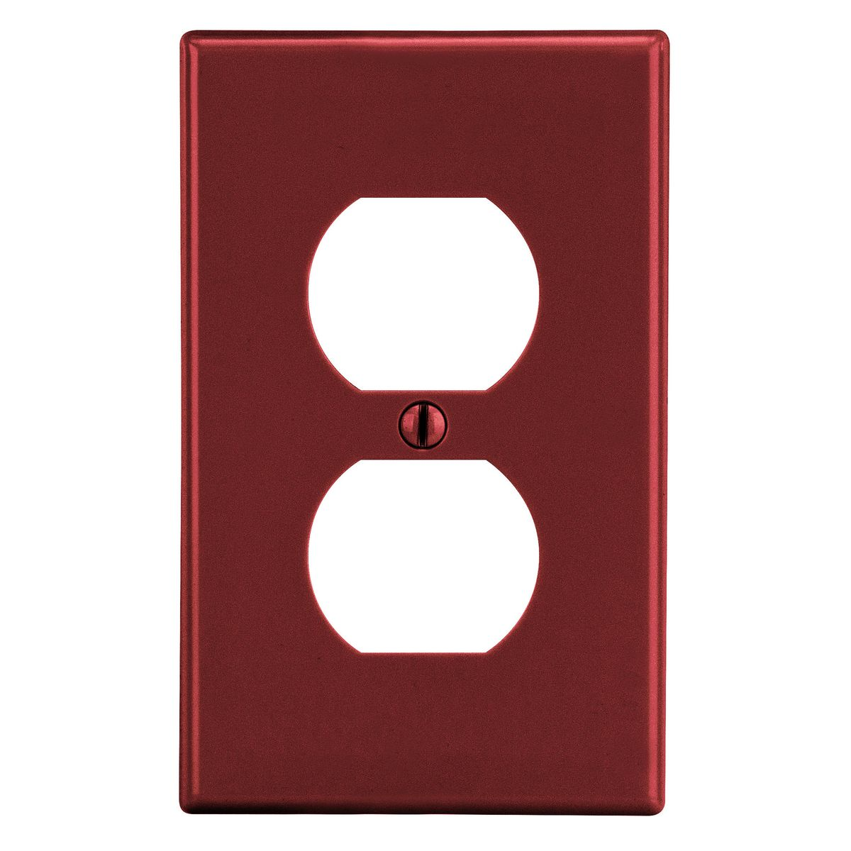 HUBBELL WIRING DEVICE-KELLEMS PJ8R Duplex Receptacle Wall Plate, Red, 1 Gang | CH6REC 55KT66