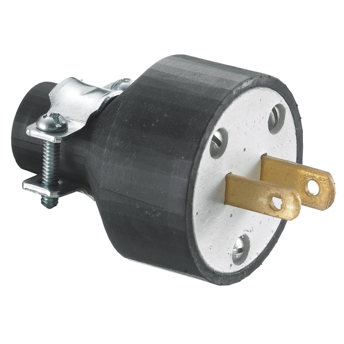 HUBBELL WIRING DEVICE-KELLEMS RP648 Replacement Plug, 15 A, 125 V, 2 Pole, White | CE6YDG