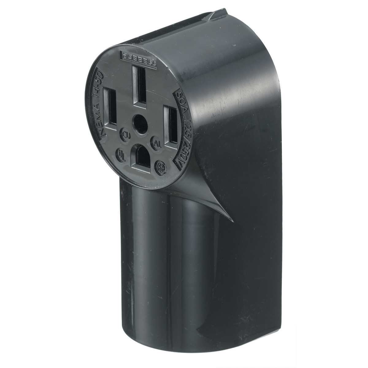 HUBBELL WIRING DEVICE-KELLEMS RR430 Receptacle, Single, 30A, 125/250V, 3-Pole, Surface Mount, Black | BC7PTP