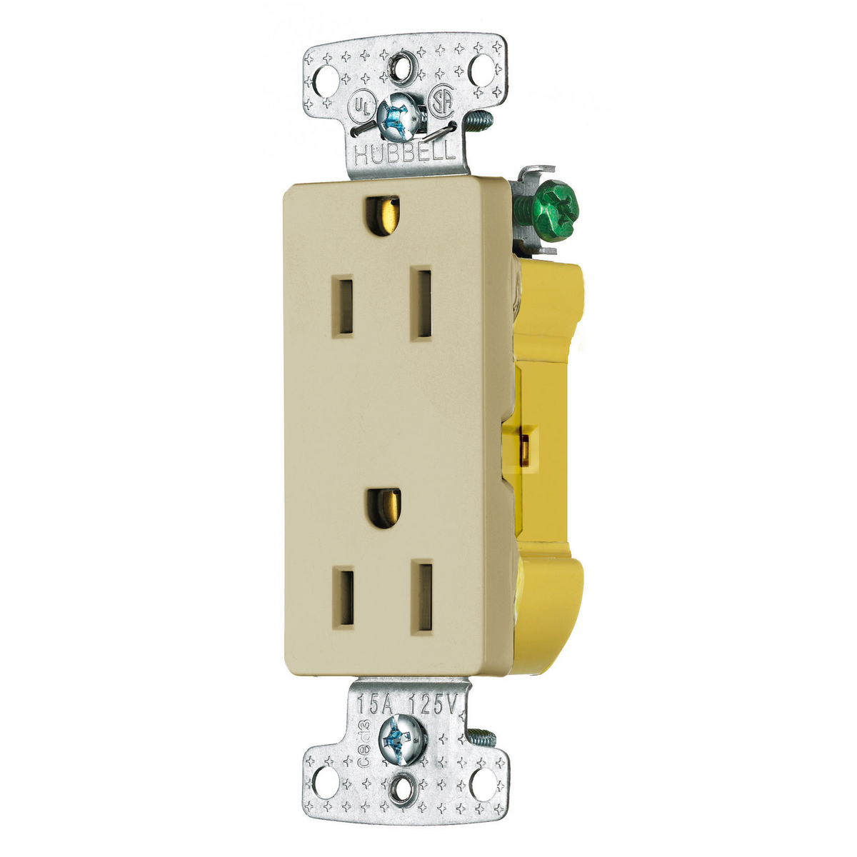 Duplex Receptacle, 15A, 125V, 8 Hole, Ivory