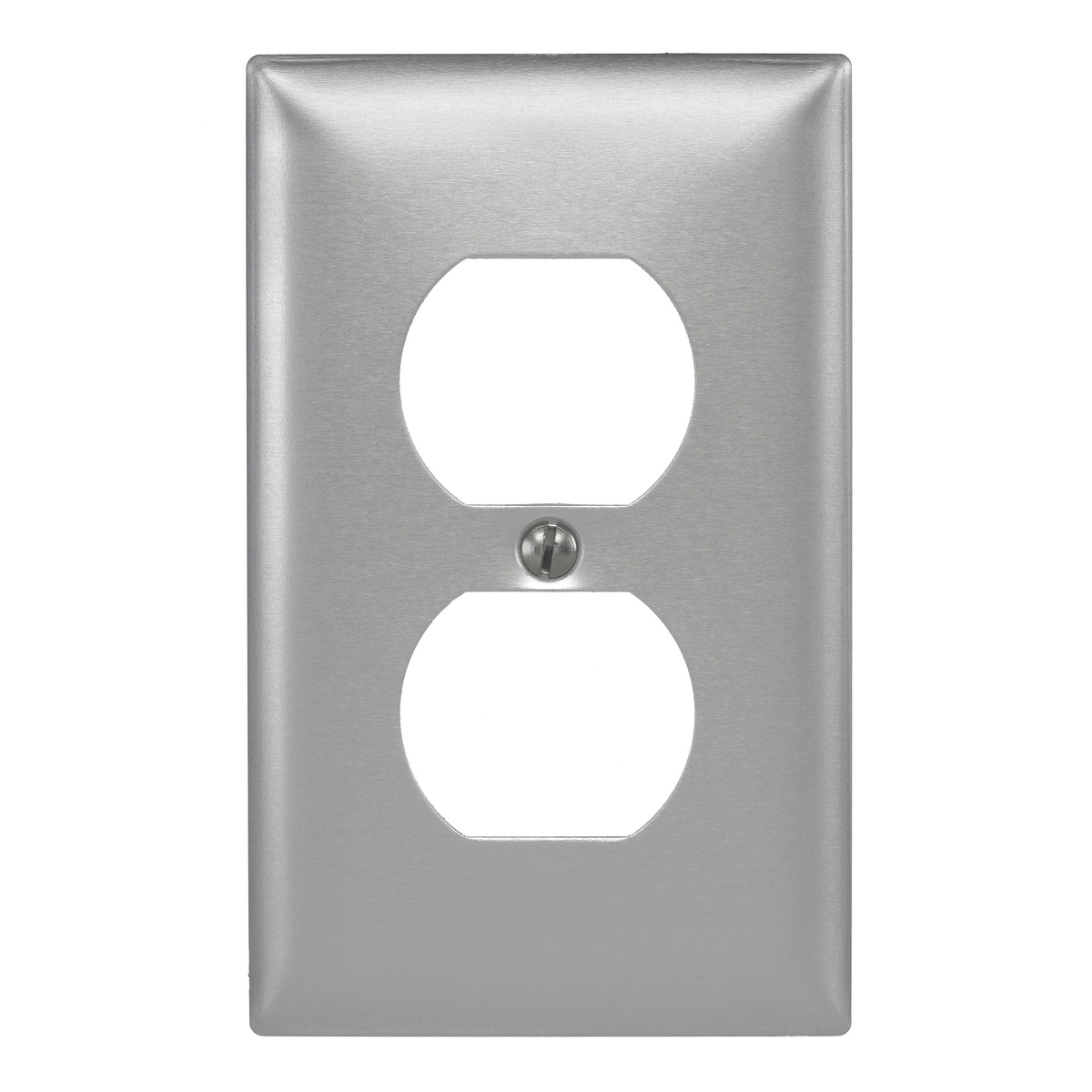 HUBBELL WIRING DEVICE-KELLEMS SA8 Wallplate, 1-Gang, For 15 Amp 2 And 3 Wire Devices, Aluminium | AE3BWP 5C226