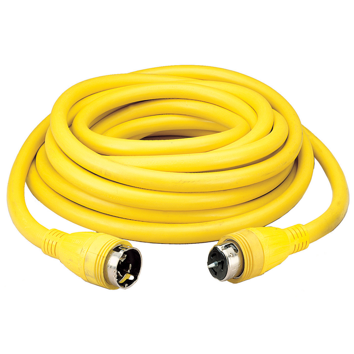 Temporary Power Cord, Length 6 Feet, 60 A, 120 - 208 V, Yellow