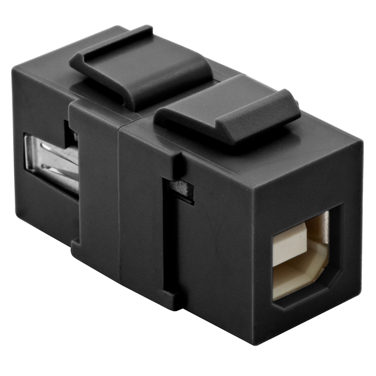 HUBBELL WIRING DEVICE-KELLEMS SFUSBAB3BK Keystone Usb Jack, A To B, Black | BB3ZGW