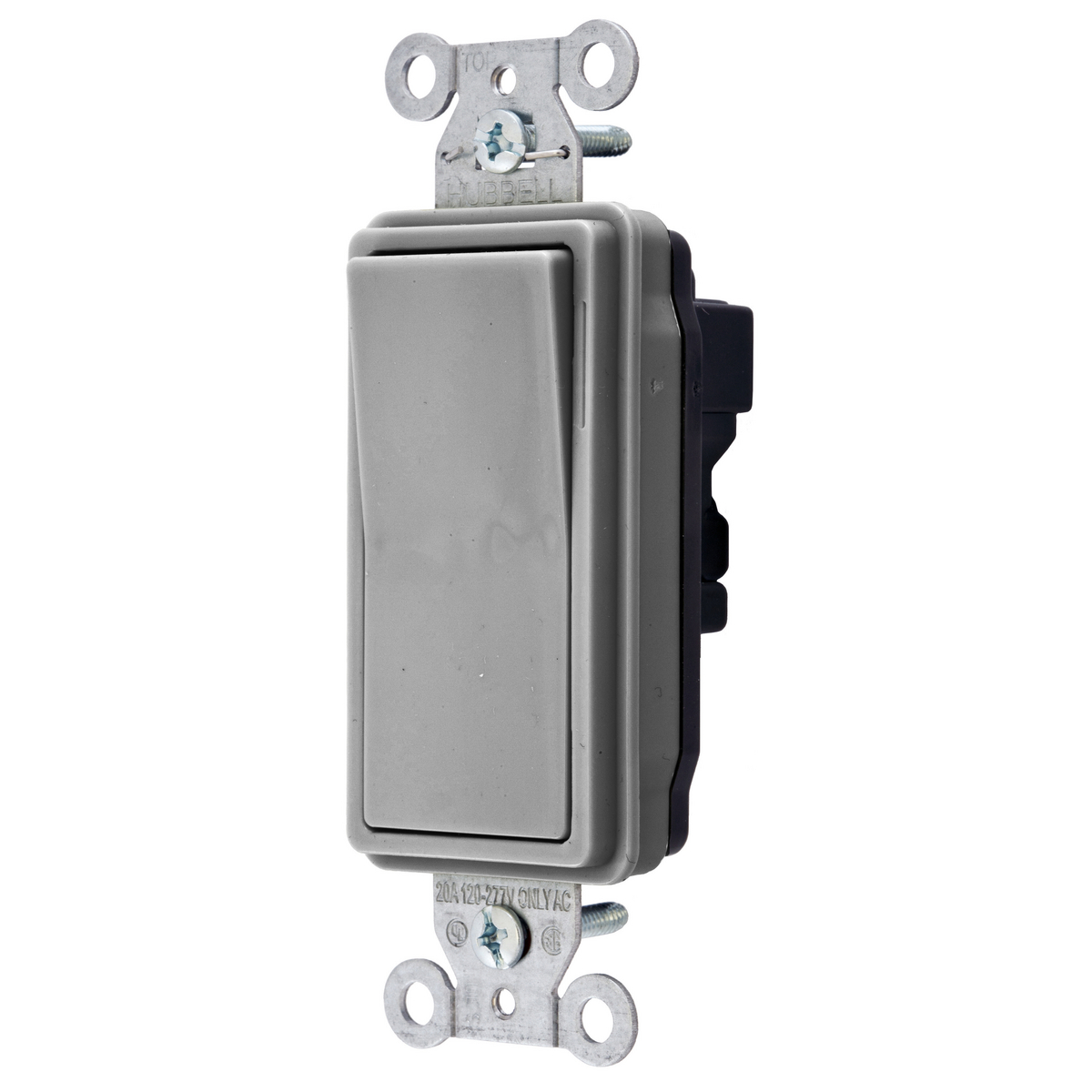 HUBBELL WIRING DEVICE-KELLEMS SNAP2103GYNA Decorator Switch, Three Way, 15A, 120/277VAC, Gray | CE6RHA