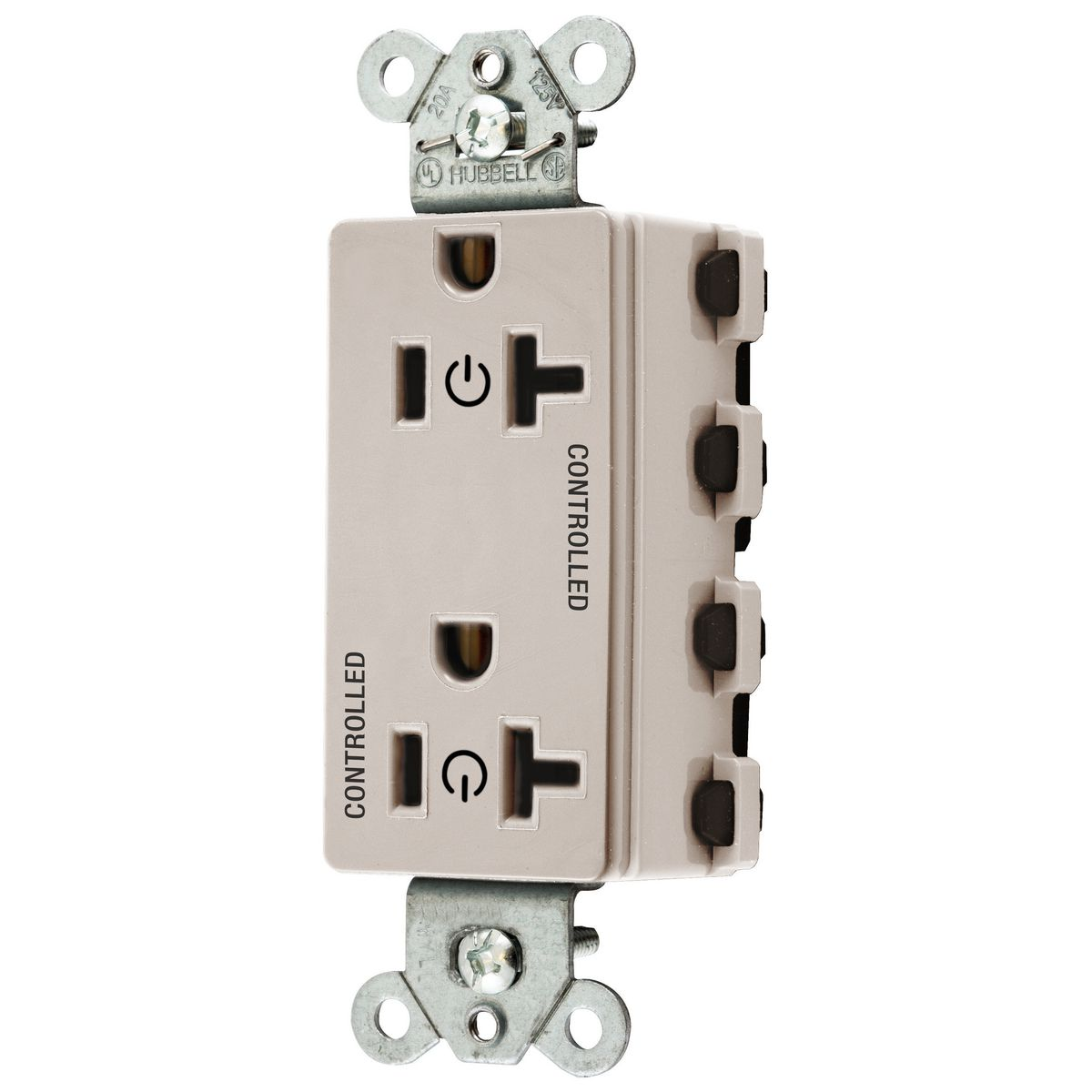 HUBBELL WIRING DEVICE-KELLEMS SNAP2162C2LA Style Line Receptacle, 20A 125V, 2-P 3-W Grounding, Nylon, Light Almond | BD4EVP
