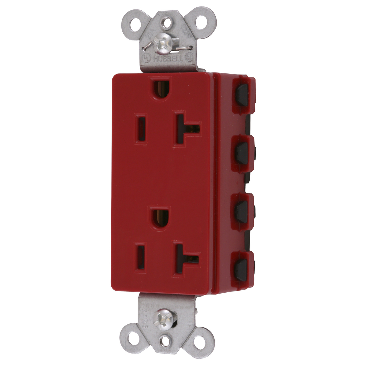 HUBBELL WIRING DEVICE-KELLEMS SNAP2162RNA Style Line Receptacle, 20A 125V, 2-P 3-W Grounding, 5- 15R, Nylon, Red | BD3VLB
