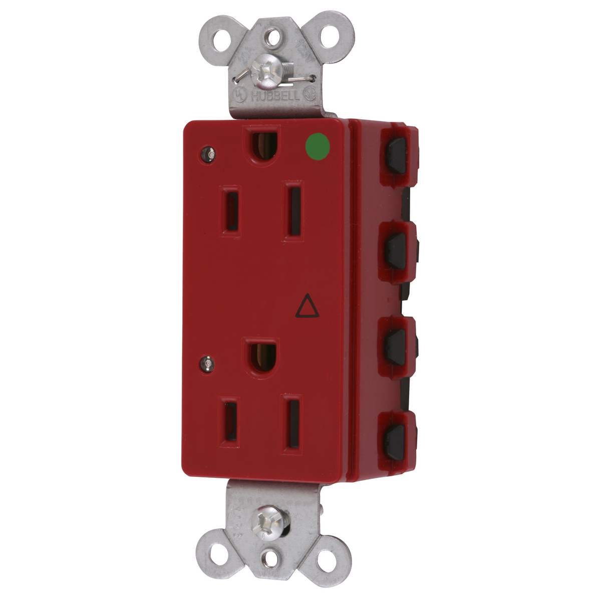 HUBBELL WIRING DEVICE-KELLEMS SNAP2172RIGL Style Line Receptacle, 15A 125V, 2-P 3-W Grounding, 5-15R, Nylon, Red | CE6QEK