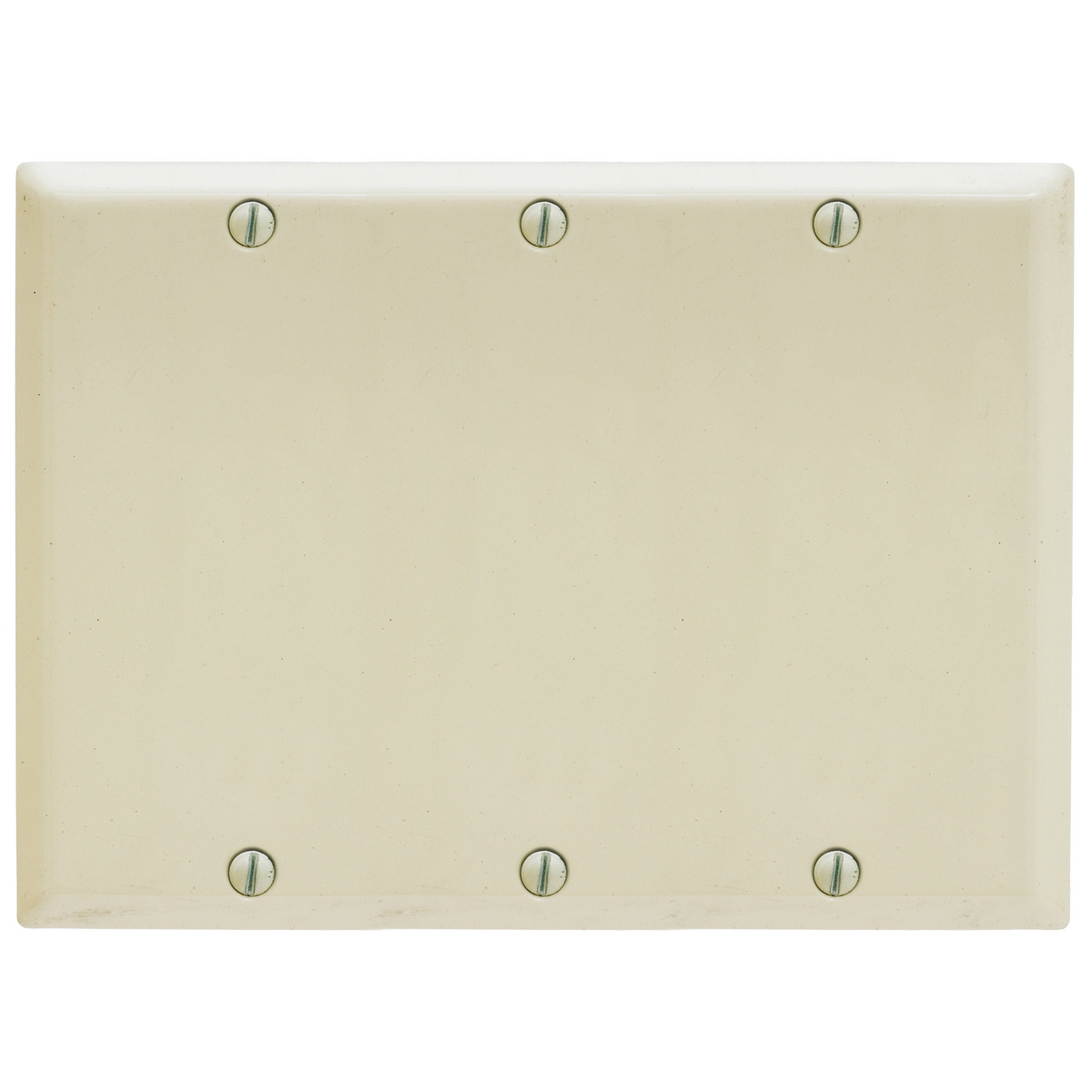 HUBBELL WIRING DEVICE-KELLEMS SP34BAL Wallplate, 3-Gang, Box Mount Blank, Standard Size, Almond Painted Steel | BD2CCH