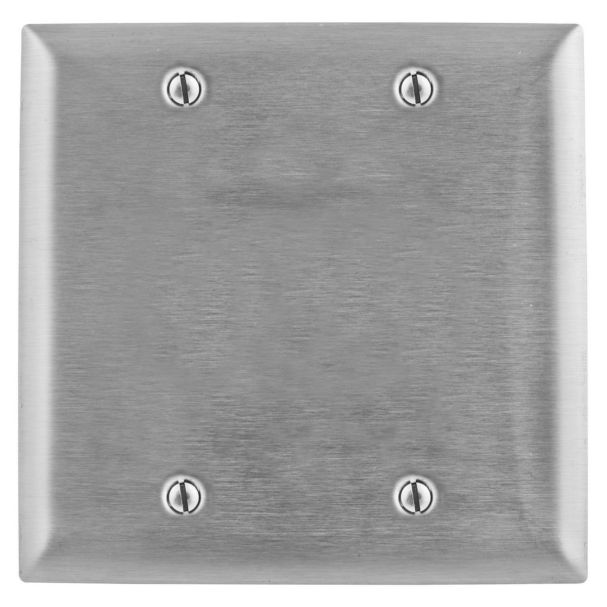 HUBBELL WIRING DEVICE-KELLEMS SS23L Wallplate, 2-Gang, Box Mount, Blank, Stainless Steel | BD3LVC