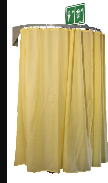 Modesty Curtain, Wall Mounted, Yellow, Stainless Steel