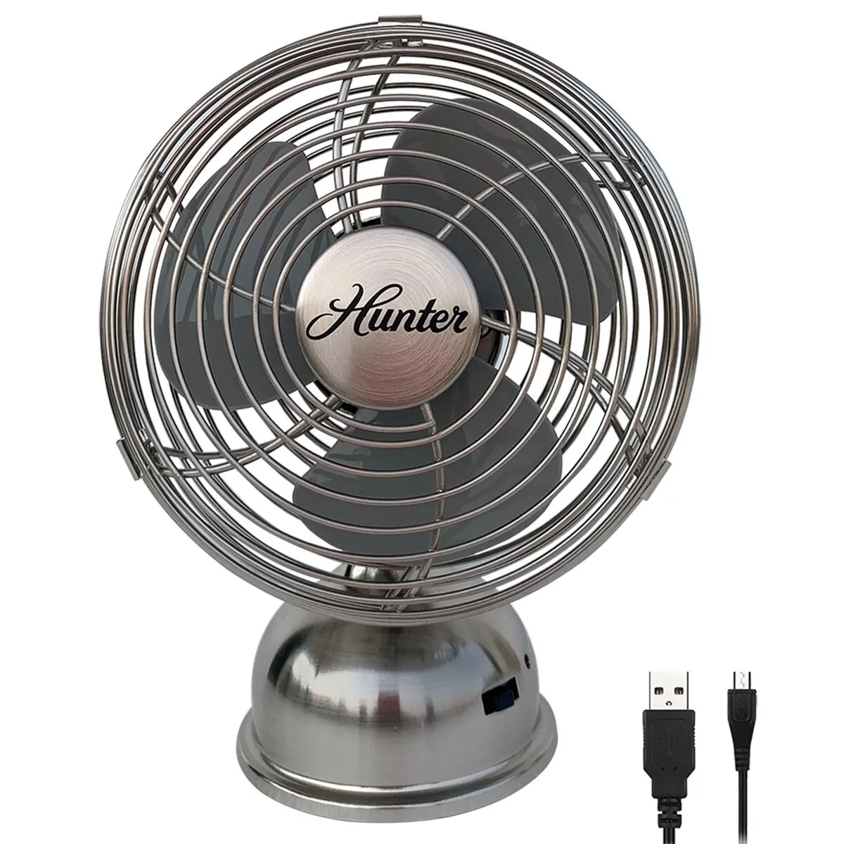 5 Personal Retro USB Fan Brushed Nickel