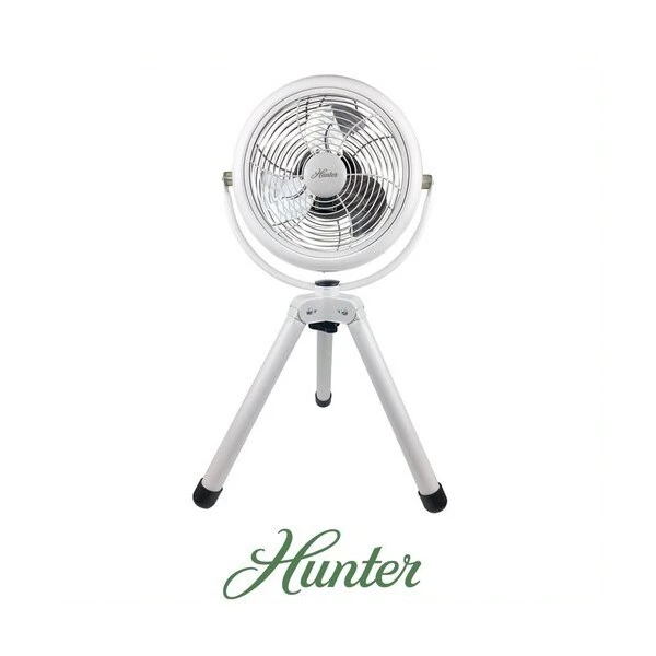 8 Metal Tripod Fan, White Finish with Aluminum Blades