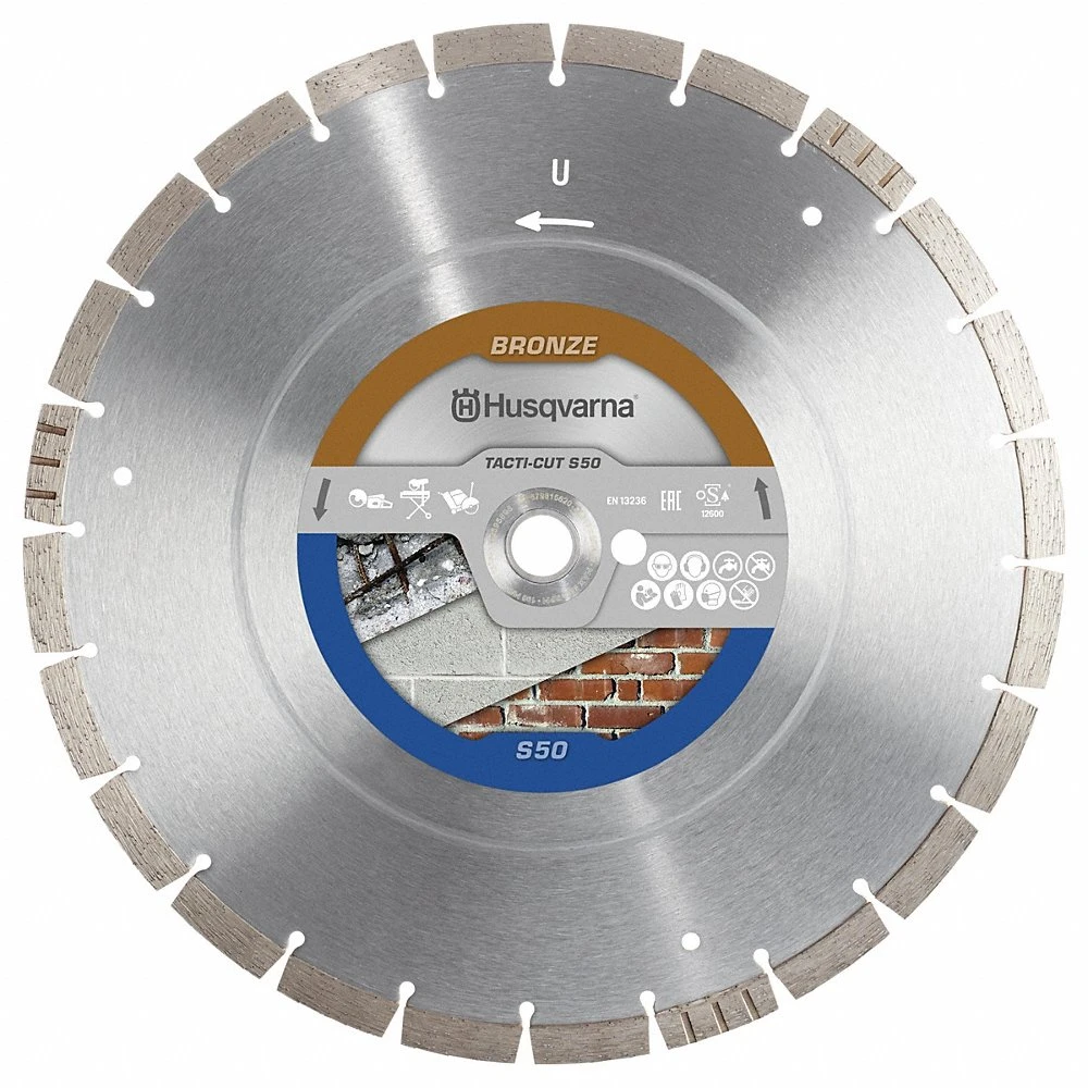 HUSQVARNA 582705201 Diamond Saw Blade, 16 Inch Blade Dia, 1 Inch Arbor Size, Wet/Dry, Good, Segmented, Round | CR4GVR 807HJ6