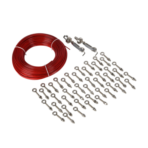 Pull Cable Kit, 413.3 ft./126M Cable Length, 4mm Dia., Galvanized Steel