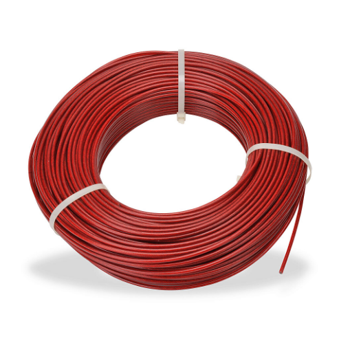 Pull Cable, 413.3 ft. Cable Length, 4mm Dia., Galvanized Steel, Plastic Jacket, Red