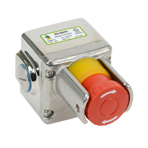 Emergency Stop Control Station, 316 Stainless Steel, Single Pushbutton, Mushroom, Red